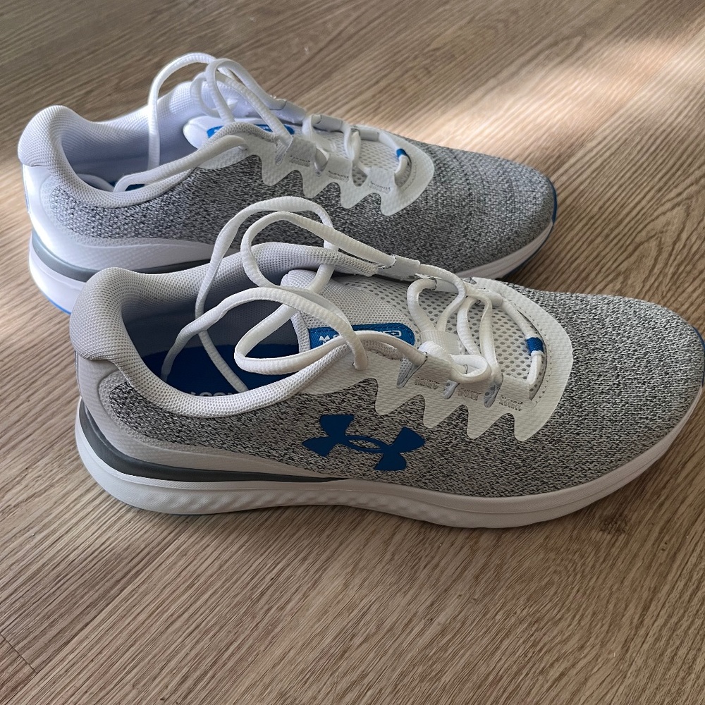 UNDER ARMOUR CHARGED IMPULSE 3 shoes men, NEW, SIZE 9.5 WHITE/HORIZON BLUE/NAVY